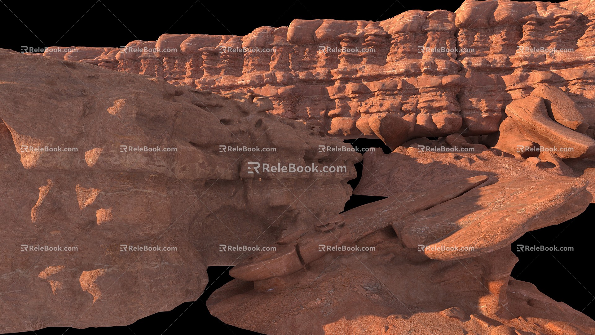 desert rock danxia landform 3d model