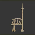 Handcrafted Wooden Armchair With Intricate Backrest Curved Armrests And Tapered Legs