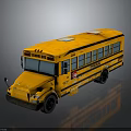 Yellow School Bus Exterior With School Bus Lettering And Side Windows