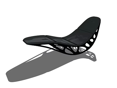 Modern Black Lounge Chair With Unique Openwork Frame And Sleek Design 3d model