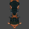 Stylish Orange Touring Motorcycle With Windshield Rear Seat Storage And Sleek Design