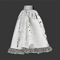 Feminine White Skirt With Ruffled Hem And Delicate Lace Trim Design