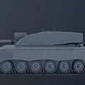 3D Rendered Military Weapon Tank With Long Cannon Barrel And Metal Tracks