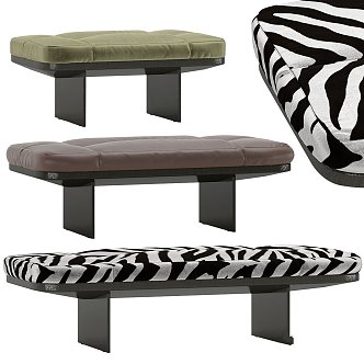 Modern Sofa Stool Zebra Corner Bend Soft Folding 3d model