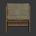 Modern Single Sofa With Wooden Frame Light Gray Cushion And Simple Design