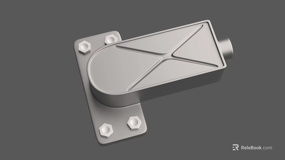 Stainless Steel Mechanical Component With Hex Nuts And Geometric Mounting Plate 3d model 