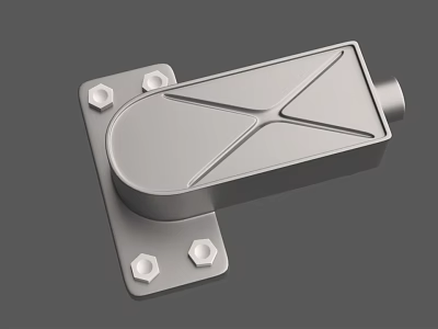 Stainless Steel Mechanical Component With Hex Nuts And Geometric Mounting Plate 3d model