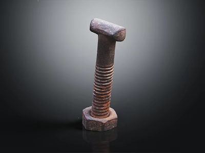 Rusted Metal Bolt And Nut Heavy Duty Construction Hardware Tool 3d model