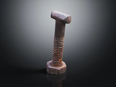 Rusted Metal Bolt And Nut Heavy Duty Construction Hardware Tool 3d model