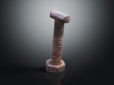 Modern Screw Old Screw Old Nut 3d model