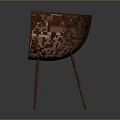Modern Leisure Chair with Curved Design Striped Fabric Upholstery and Slender Legs in Modern Interior