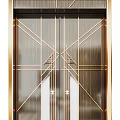 Modern Double Doors Featuring Black Red And Gold Metal Frame Designs