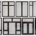 Various Window Frame Designs With Different Pane Structures And Modern Styles 3d model