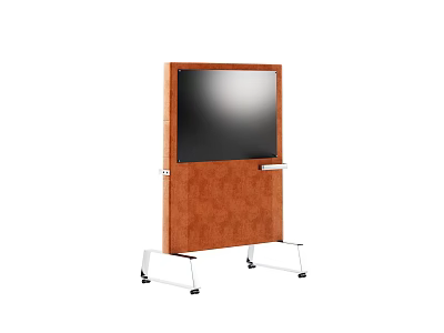 Brown Wooden Hanging Flat Panel With Metal Stand And Decorative Frame 3d model
