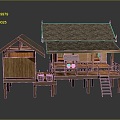 Wooden House Wooden House Wooden House Lumberjack's House Old Wooden House Old Wooden House Broken Wooden House 3d model