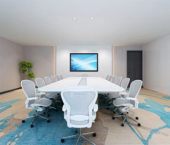 Modern Meeting Room Meeting Table and Chair 3d model
