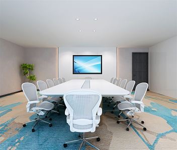 Modern Meeting Room Meeting Table and Chair 3d model