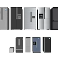 Modern refrigerator combination 3d model