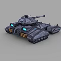 Futuristic Armored Tank 3D Model With Blue Lights And Sci Fi Exterior Design