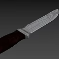 Weapon Knife With Black Textured Handle And Sharp Metal Blade 3d model
