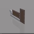 Brown Wooden Swing Door With White Frame And Simple Design