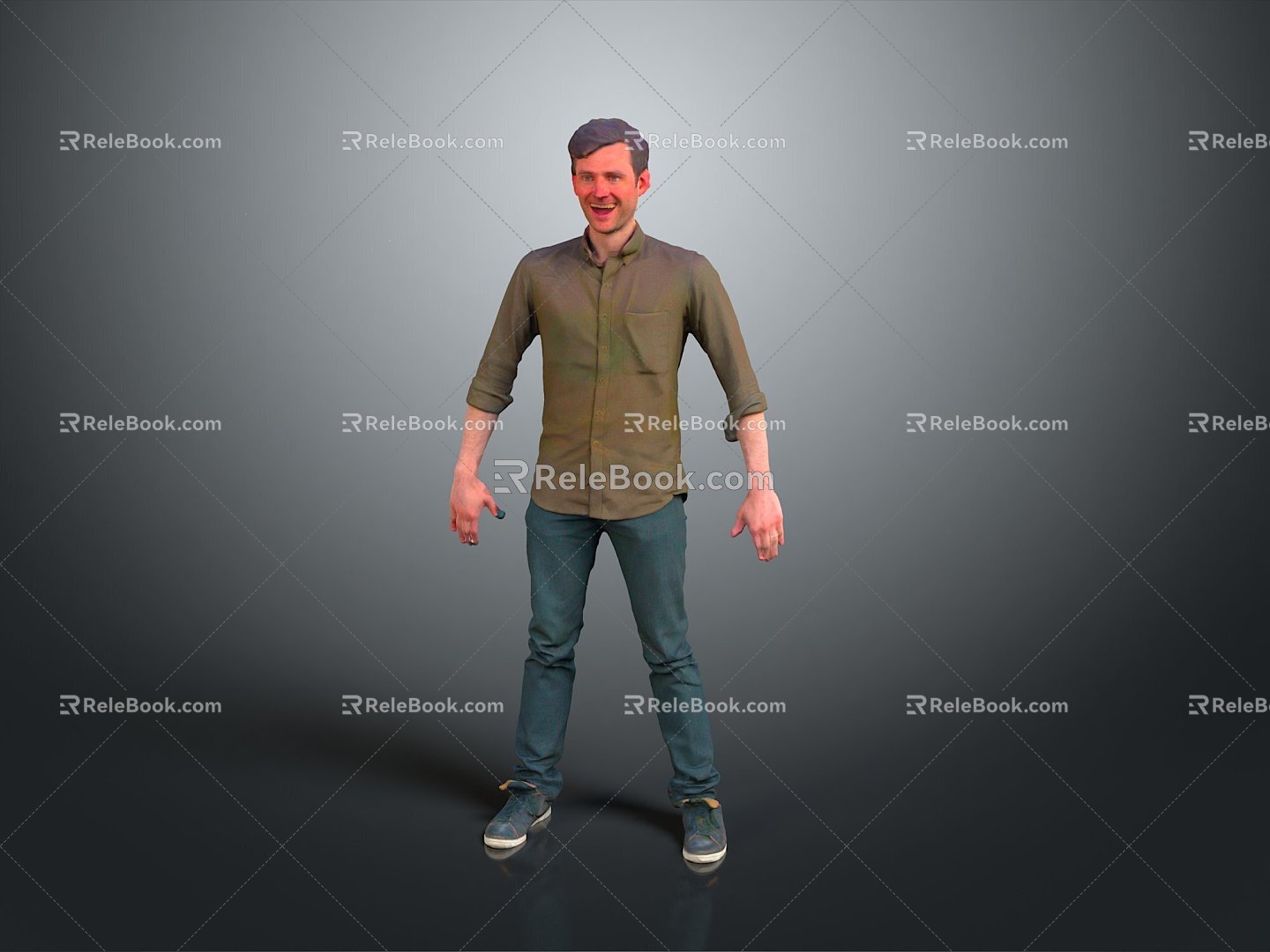 Modern game character man uncle greasy uncle male 3d model