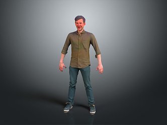 Modern game character man uncle greasy uncle male 3d model