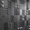 Decorative Architectural Wall Panels With Geometric Patterns And Textured Black Surfaces 3d model