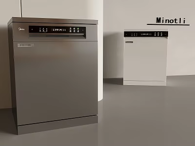 Minotli Sleek Design Gray And White Dishwashers For Modern Home Household Appliances 3d model