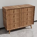 Wooden Dresser with Multiple Drawers Metal Handles and Tapered Legs in Modern Minimalist Style
