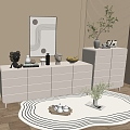 Modern Cream Style Cabinet Whole Cabinet Sideboard Cabinet Balcony Cabinet Storage Cabinet Entrance Cabinet 3d model