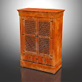 Traditional Wooden Entryway Cabinet Sideboard With Lattice Doors And Storage Drawers