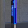 Commercial Digital Signage Vertical Display Screen With Blue LED Light Information Panel 3d model