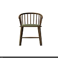 Minimalist Leisure Chair with Wooden Frame Light Green Cushion and Curved Backrest