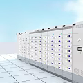 Modern Commercial Storage Lockers With Electronic Panels And Secure Compartments 3d model