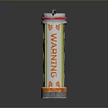 Industrial Warning Light Device With Red Cap Orange Warning Label And Three Blue Circular Windows