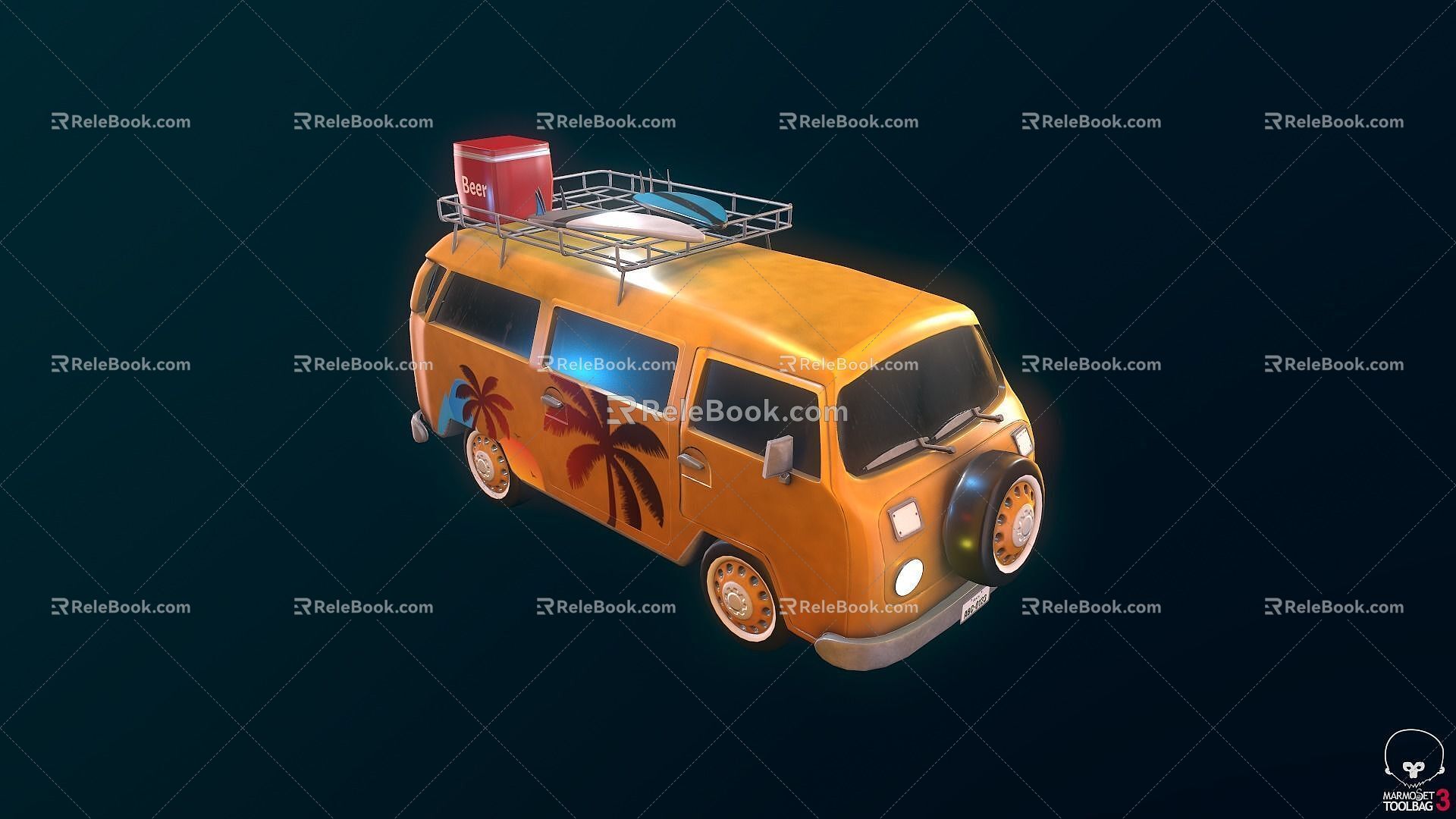 Hyundai Beach Van Hyundai Motor Vehicle Van Cartoon Transporter Station Wagon 3d model