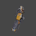 Vintage Orange And White Motorcycle With Round Headlight And Black Seat