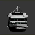 Modern White Green Yacht With Wooden Deck Multi Layer Structure And Side Windows 3d model