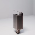 Modern Public Facility Trash Bin With Flip Lid Design And Metal Construction