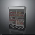Electronic Appliance Double Door Beverage Display Cooler With Stainless Steel Glass Doors