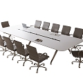 Modern Conference Table and Chair Conference Table Office Chair 3d model