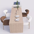 Nakajima counter bar counter operating table dining table and chairs 3d model