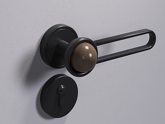 Simple Door Handle Hardware Component Lock Wooden Door Hardware Furnishings 3d model