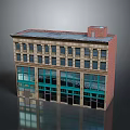 Vintage Commercial Building With Red Brick Exterior Multiple Windows And Storefront