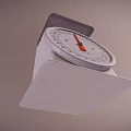 Vintage Mechanical Kitchen Scale With White Body And Red Pointer Dial 3d model