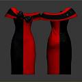 Red And Black Off Shoulder Dresses With Bow Accents For Elegant Style