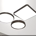 Modern Square And Round Ceiling Lights With White Panels And Dark Frames Home Lighting 3d model