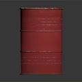 Red Metallic Oil Barrel With Vintage Design On Dark Reflective Background