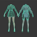 Female Mannequins Showcasing Two Different Stylish Outfits With Coats And Skirts
